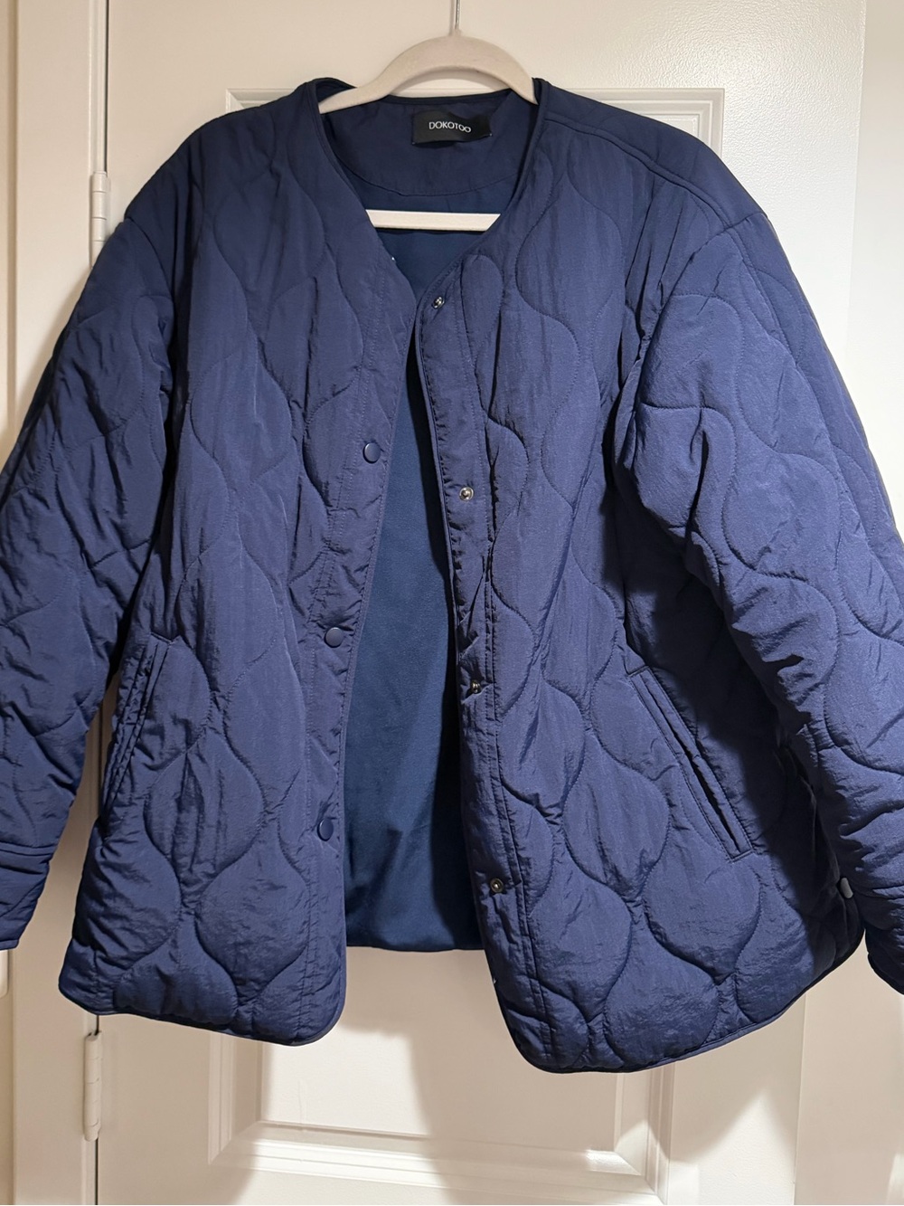 Navy Blue Quilted Puffer Jacket
